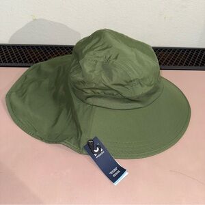 Mission‎ Sun Defender Cooling Hat Neck Guard Flap Wide Brim UPF 50 Olive Green